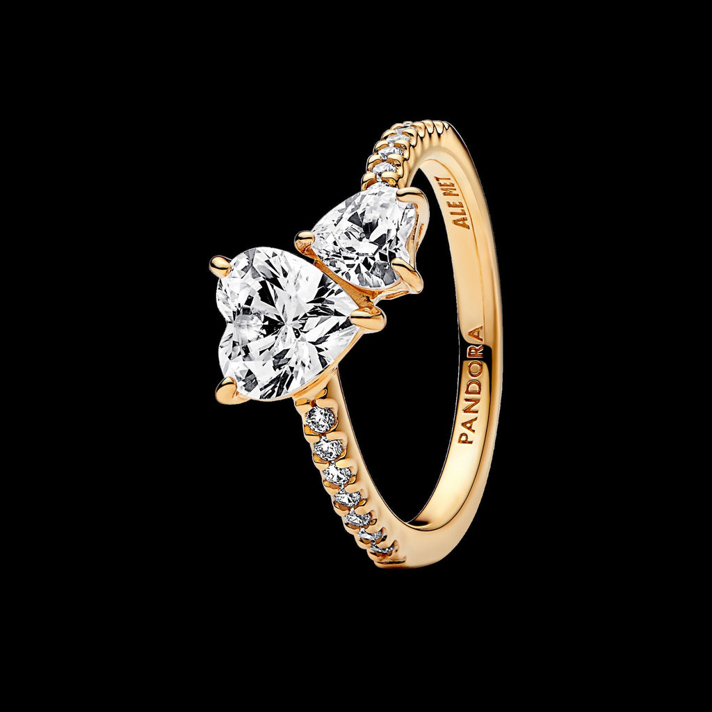 Sparkling Square Clear Halo Ring