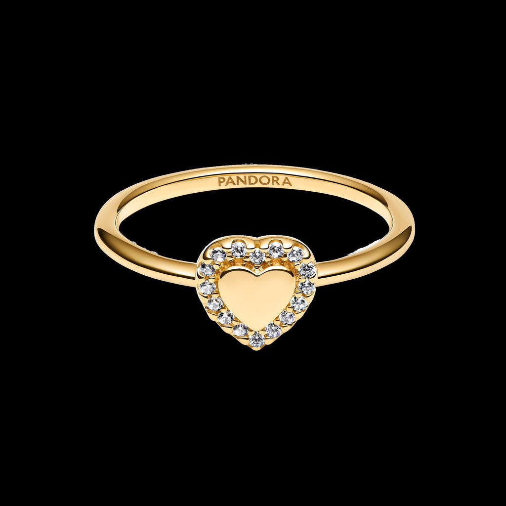 Engravable Heart Halo Ring