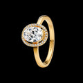 Oval Sparkling Halo Ring