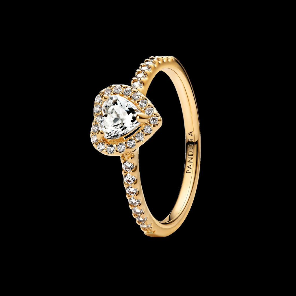 Sparkling Square Clear Halo Ring