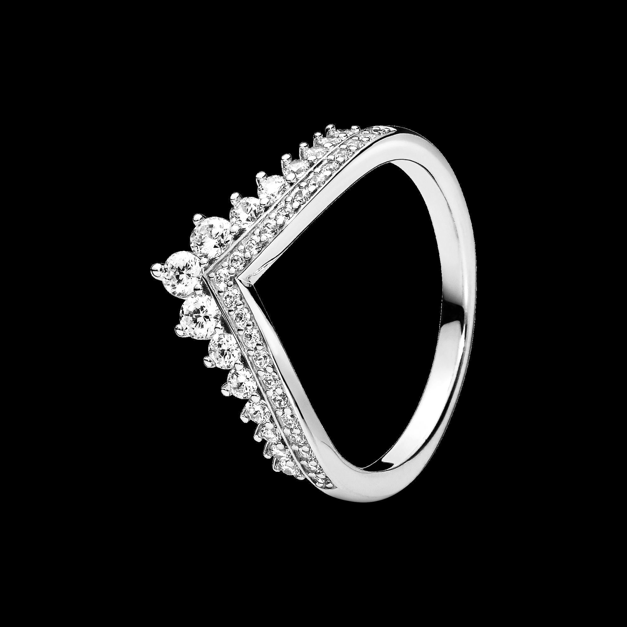 Sparkling Wishbone Heart Ring