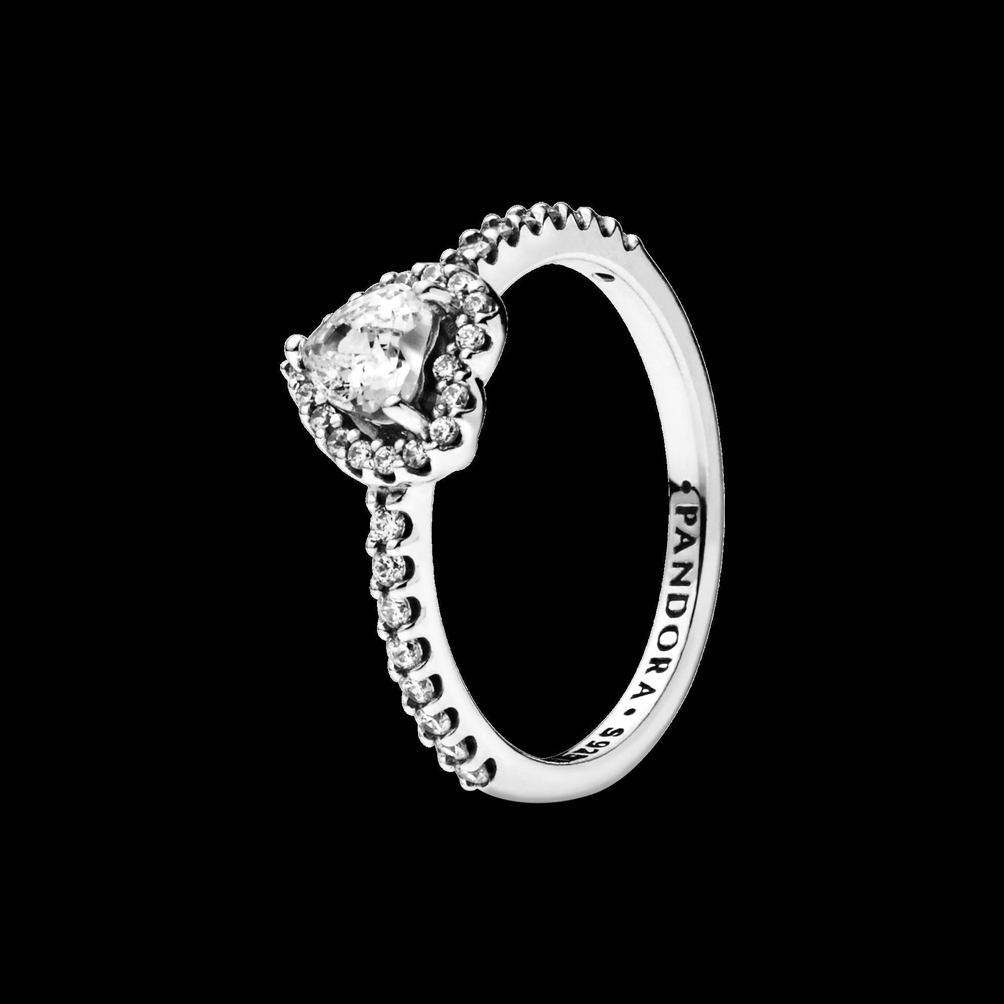 Sparkling Wishbone Heart Ring