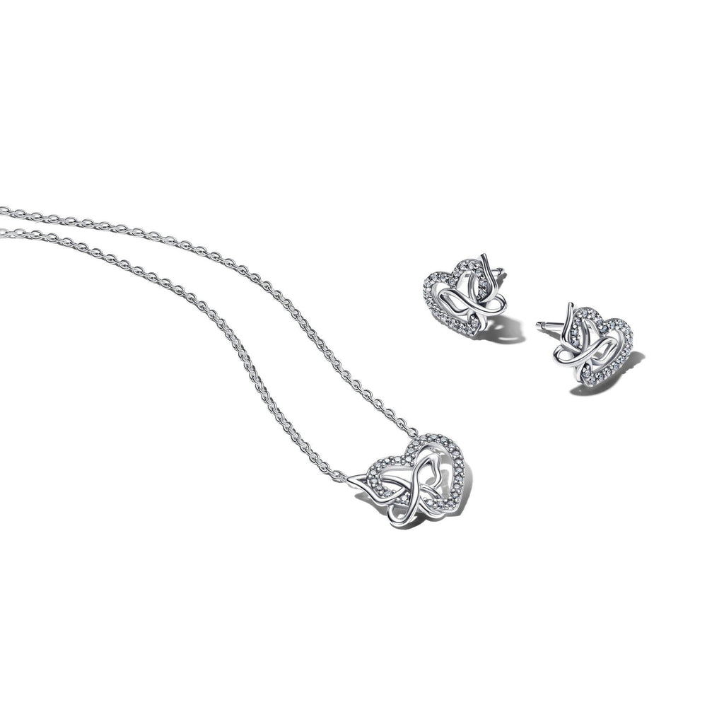 Sparkling Infinity Heart Collier Necklace