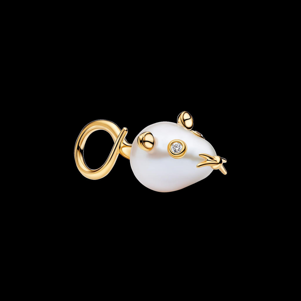 Treated Freshwater Cultured Baroque Pearl Padlock Dangle Charm