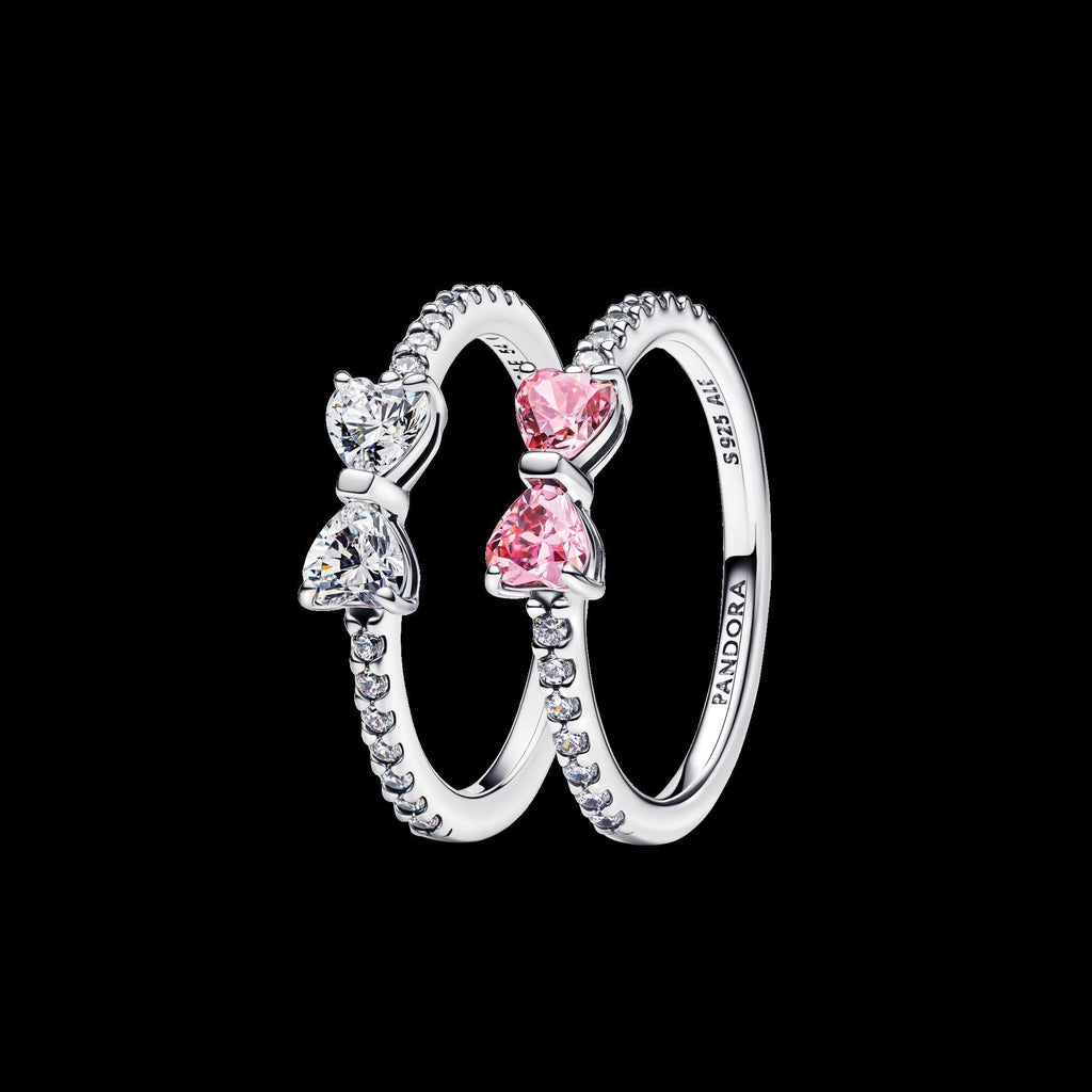 Sparkling Pink Bow Ring