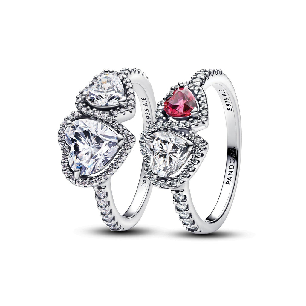 Sparkling Halo Hearts Ring