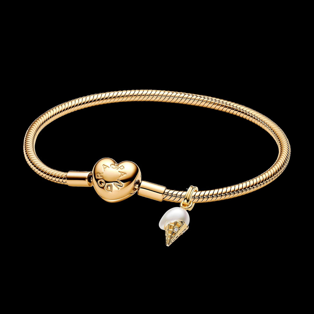 Treated Freshwater Cultured Baroque Pearl Padlock Dangle Charm