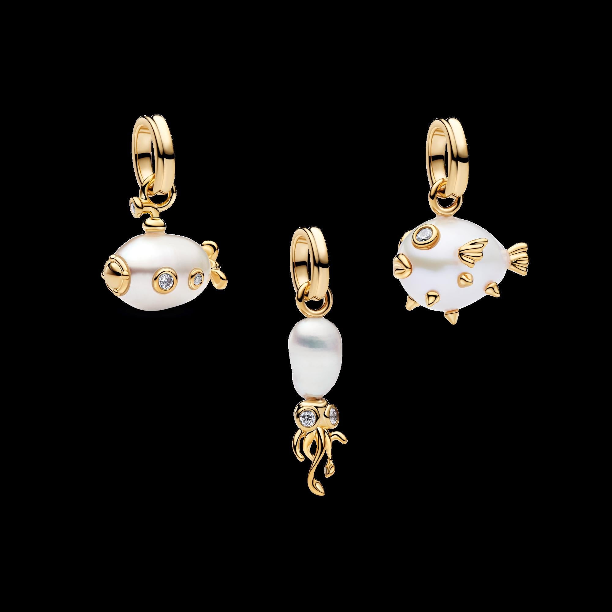 Treated Freshwater Cultured Baroque Pearl Mushroom Dangle Charm